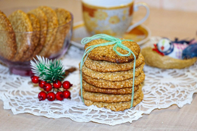 Crispy shortbread cookies with sesame seeds