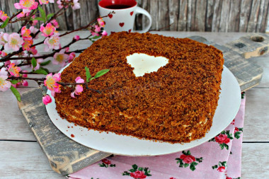 Lazy honey cake without rolling cakes