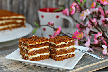 Lazy honey cake without rolling cakes