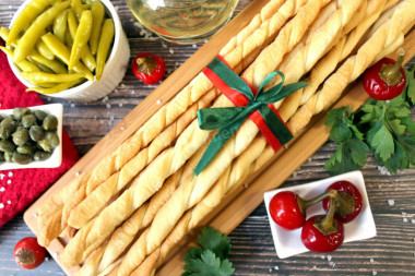 Italian grissini breadsticks