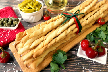 Italian grissini breadsticks