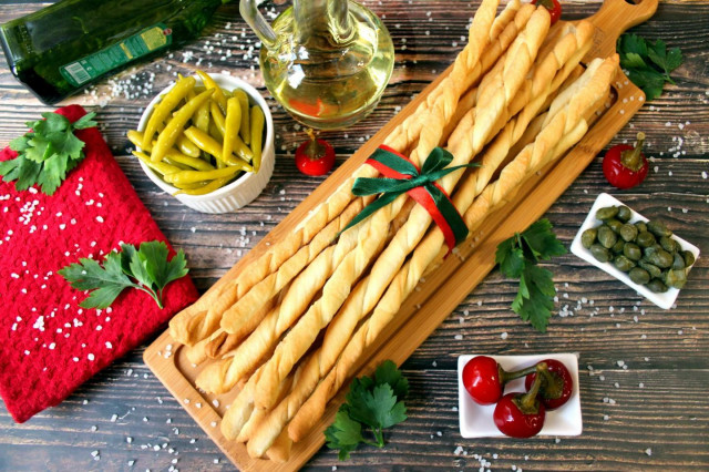 Italian grissini breadsticks