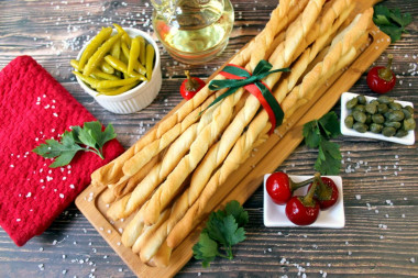 Italian grissini breadsticks