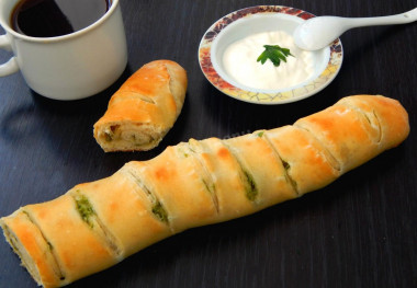 Baguette with garlic and herbs