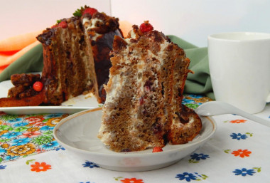 Rotten stump cake with jam