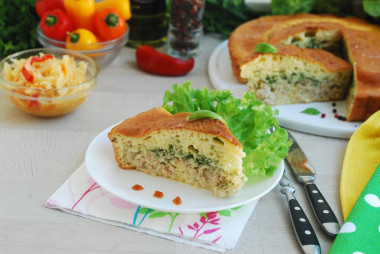 Aspic pie with meat on kefir