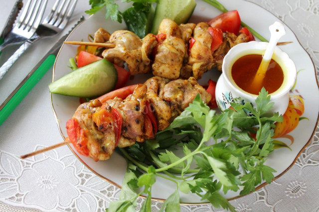 Juicy chicken kebab