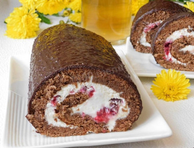 Chocolate sponge roll