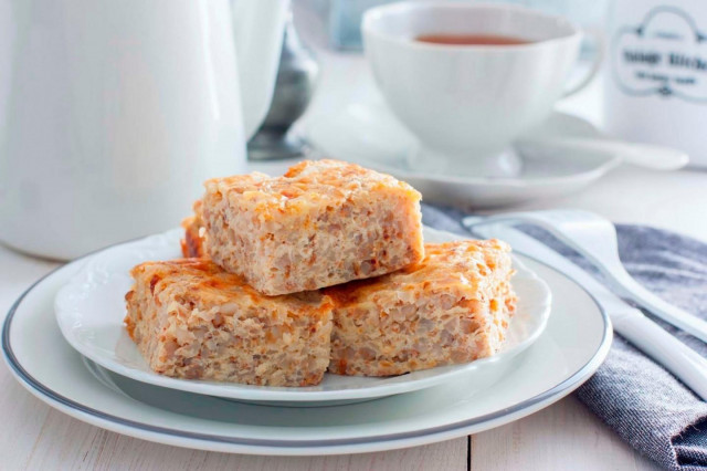 Buckwheat krupenik with cottage cheese from buckwheat