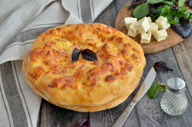 Khachapuri with suluguni cheese