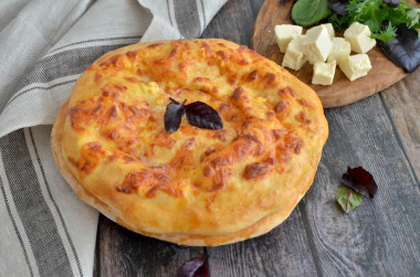 Khachapuri with suluguni cheese