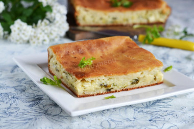 Cheese pie on kefir in aspic