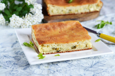 Cheese pie on kefir in aspic