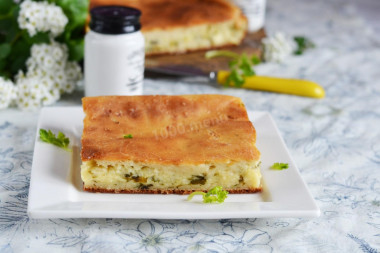 Cheese pie on kefir in aspic