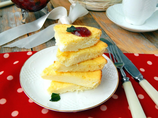 Cottage cheese casserole on kefir