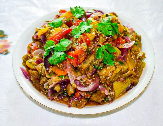 Armenian salad of baked vegetables