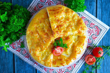 Khachapuri with milk and cheese