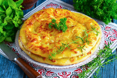 Khachapuri with milk and cheese