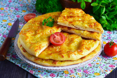 Khachapuri with milk and cheese