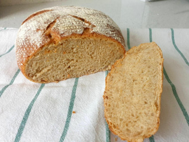 Homemade bread with whole wheat flour in sourdough