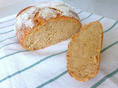 Homemade bread with whole wheat flour in sourdough