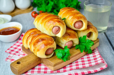 Sausages in kefir dough in the oven