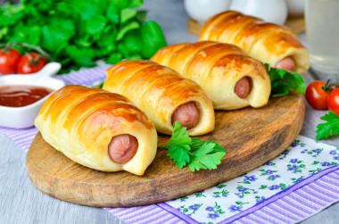 Sausages in kefir dough in the oven