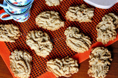 Homemade shortbread cookies through a meat grinder