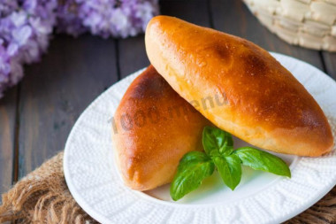 Pies made of tender dough on kefir with green onions and egg