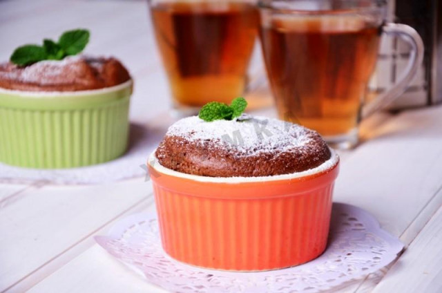 Chocolate souffle hot dessert