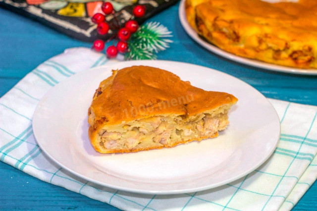 Kefir pie with chicken