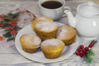 Cupcakes with kefir and vegetable oil