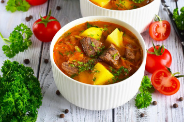 Sauerkraut soup with meat