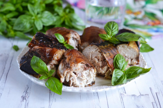 Mackerel with liquid smoke smoked at home