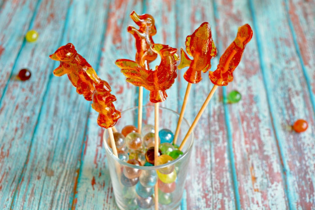 Cockerel Lollipops on a stick