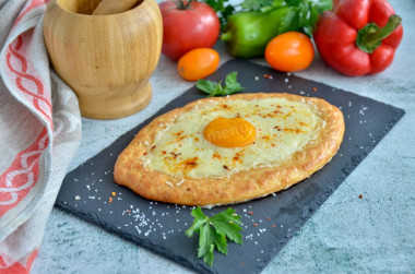 Adjarian Khachapuri with cottage cheese without yeast