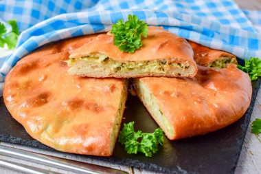 Ossetian pie with cheese and greens