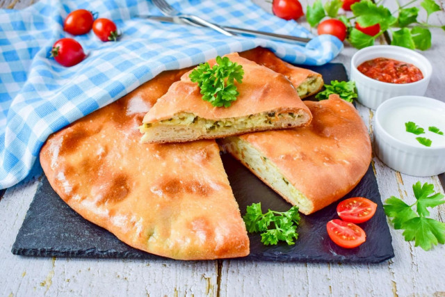 Ossetian pie with cheese and greens