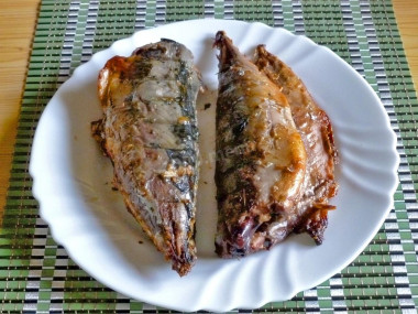 Barbecue fish in marinade