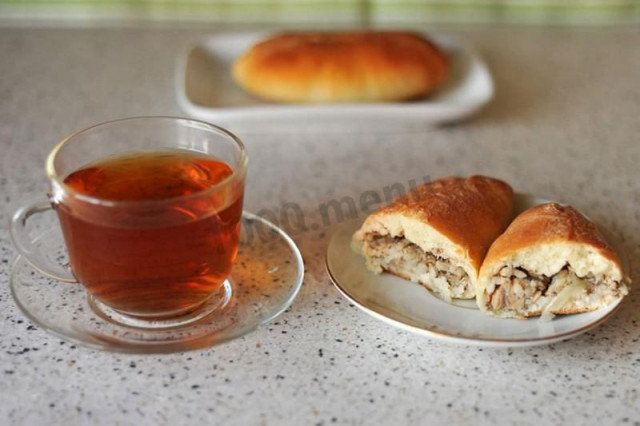 Pies with canned fish and rice