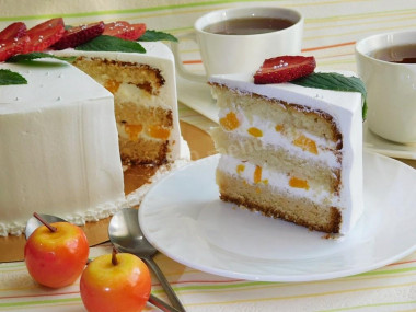 Cake with canned peaches