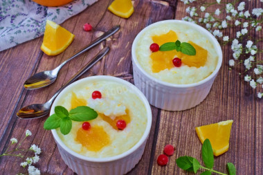 Rice porridge with pumpkin in milk