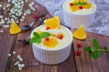 Rice porridge with pumpkin in milk