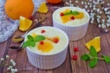 Rice porridge with pumpkin in milk