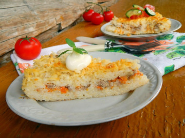 Rice casserole with minced meat