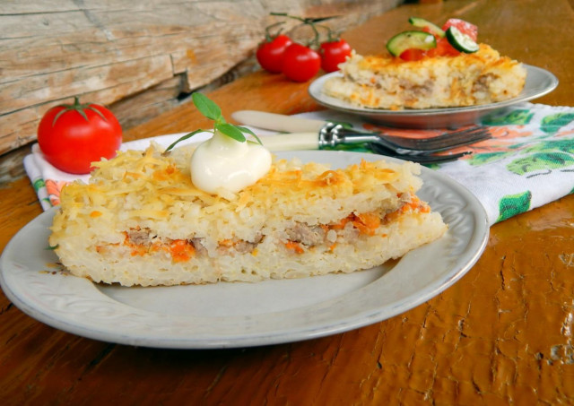 Rice casserole with minced meat