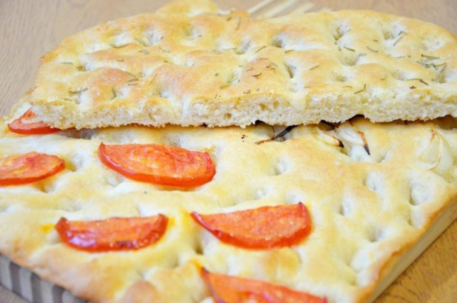 Thin focaccia bread