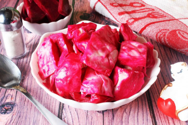 Pickled cabbage with instant beets