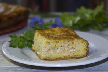 Pie with rice and minced meat