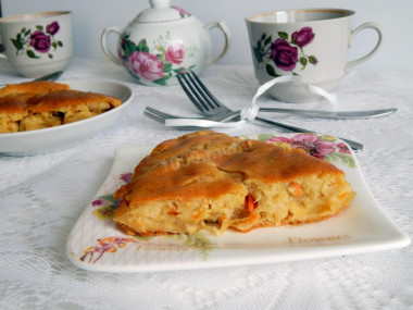 Cabbage pie without eggs